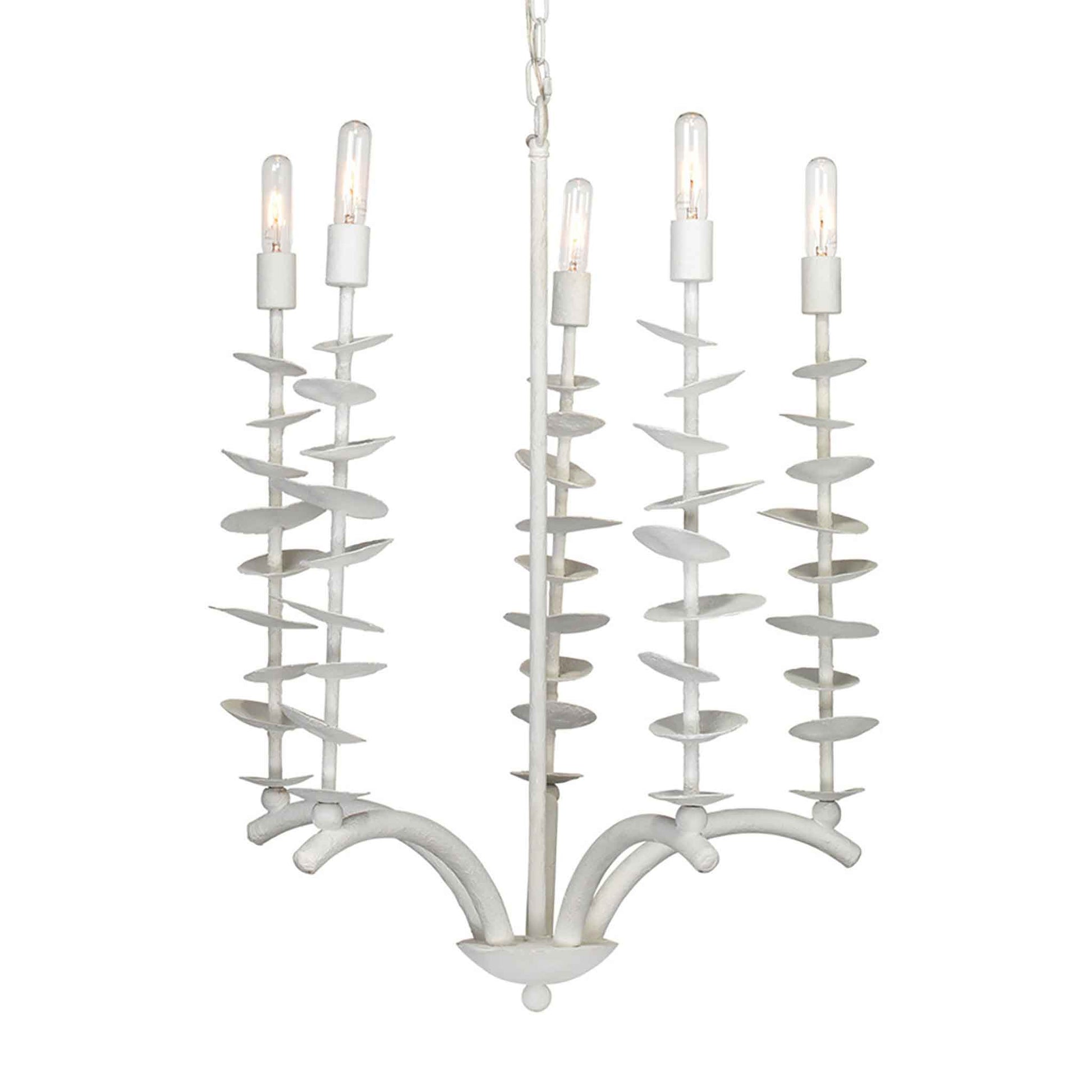 5 light 24 inch white chandelier