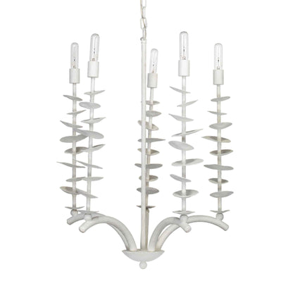 5 light 24 inch white chandelier