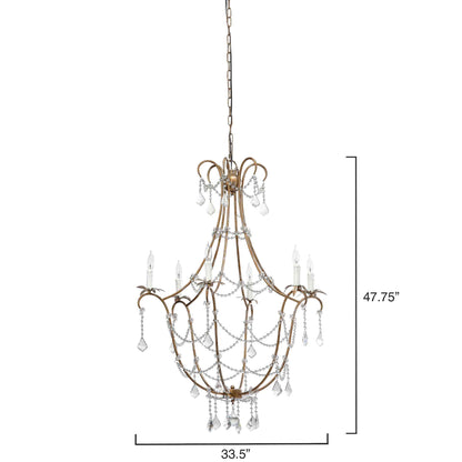 12 light 34 inch champagne clear chandelier