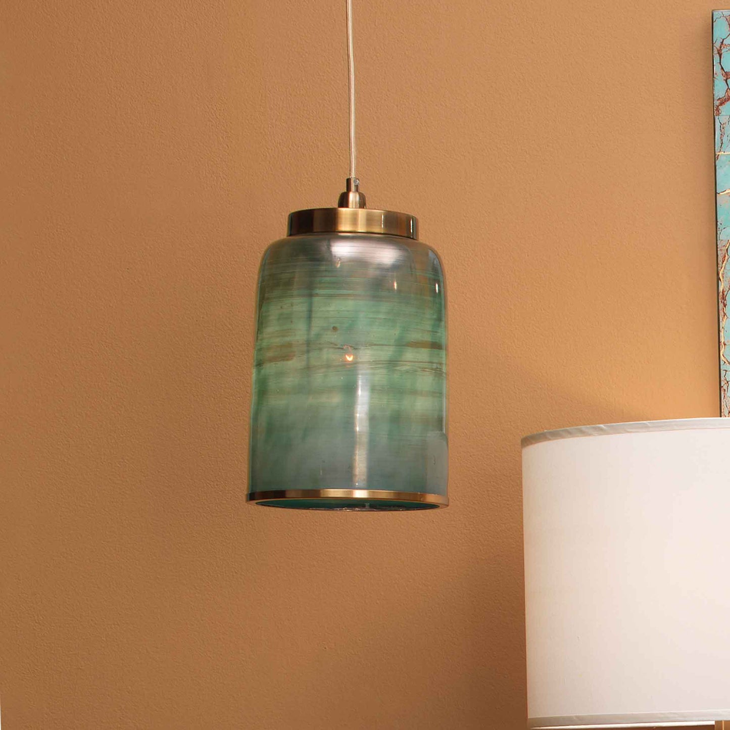 1 light 9 inch aqua pendant