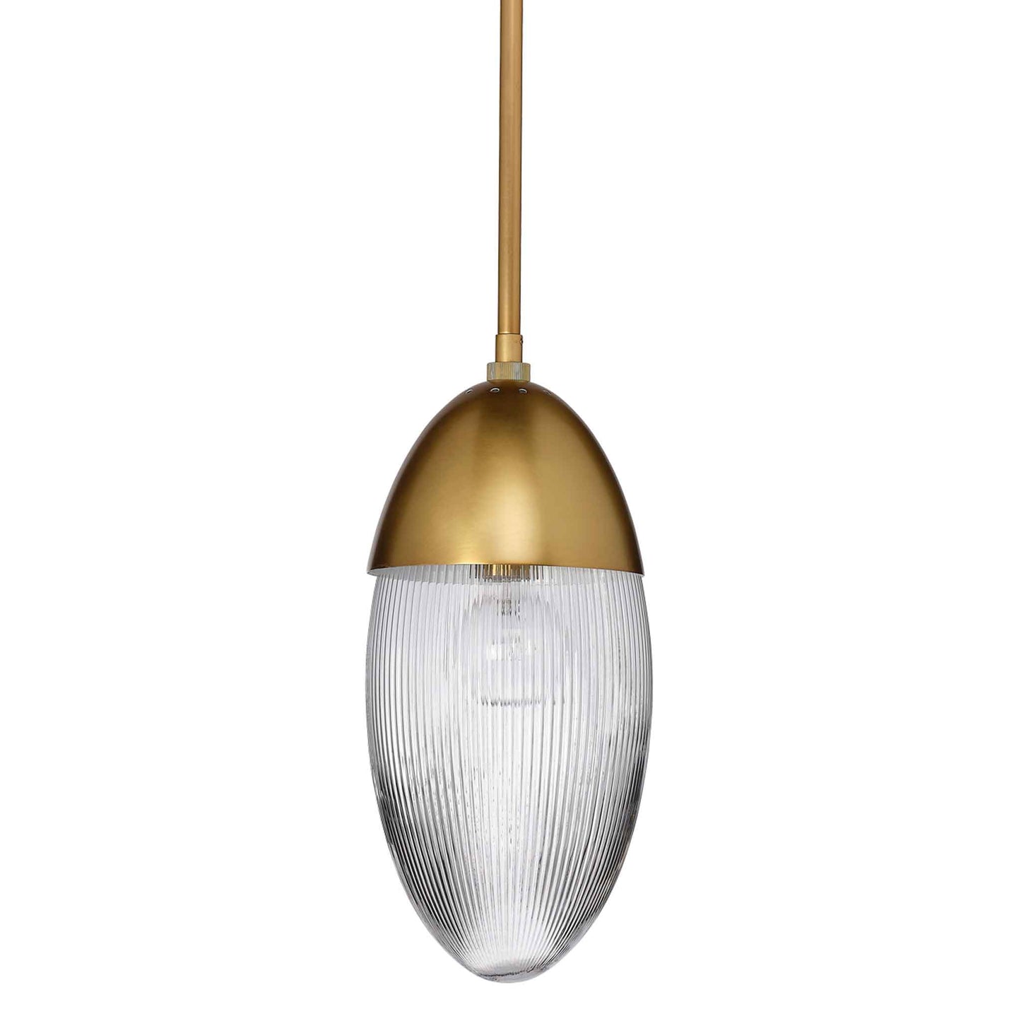 1 light 8 inch polished brass clear glass pendant