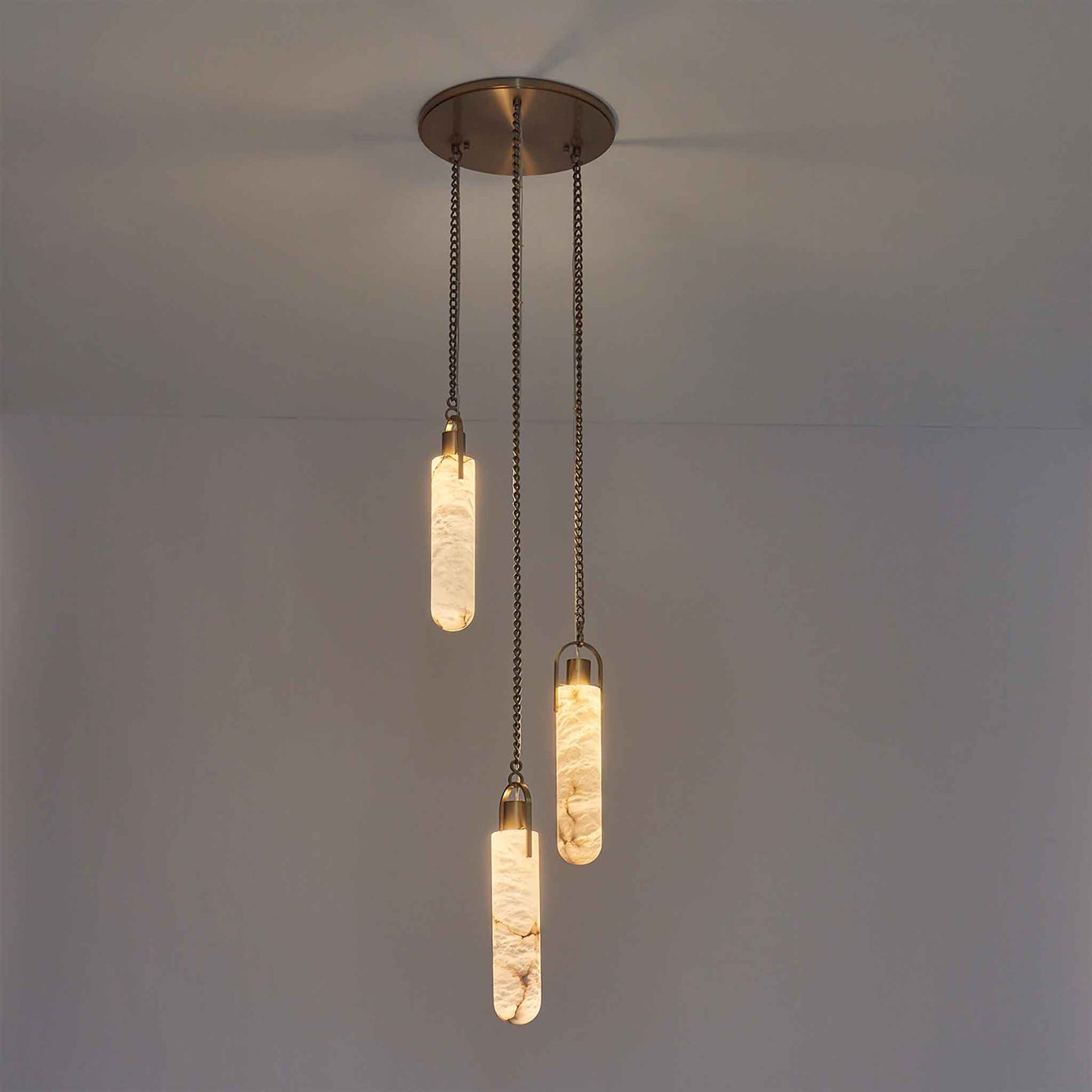 14 inch winter brass full canopy pendant