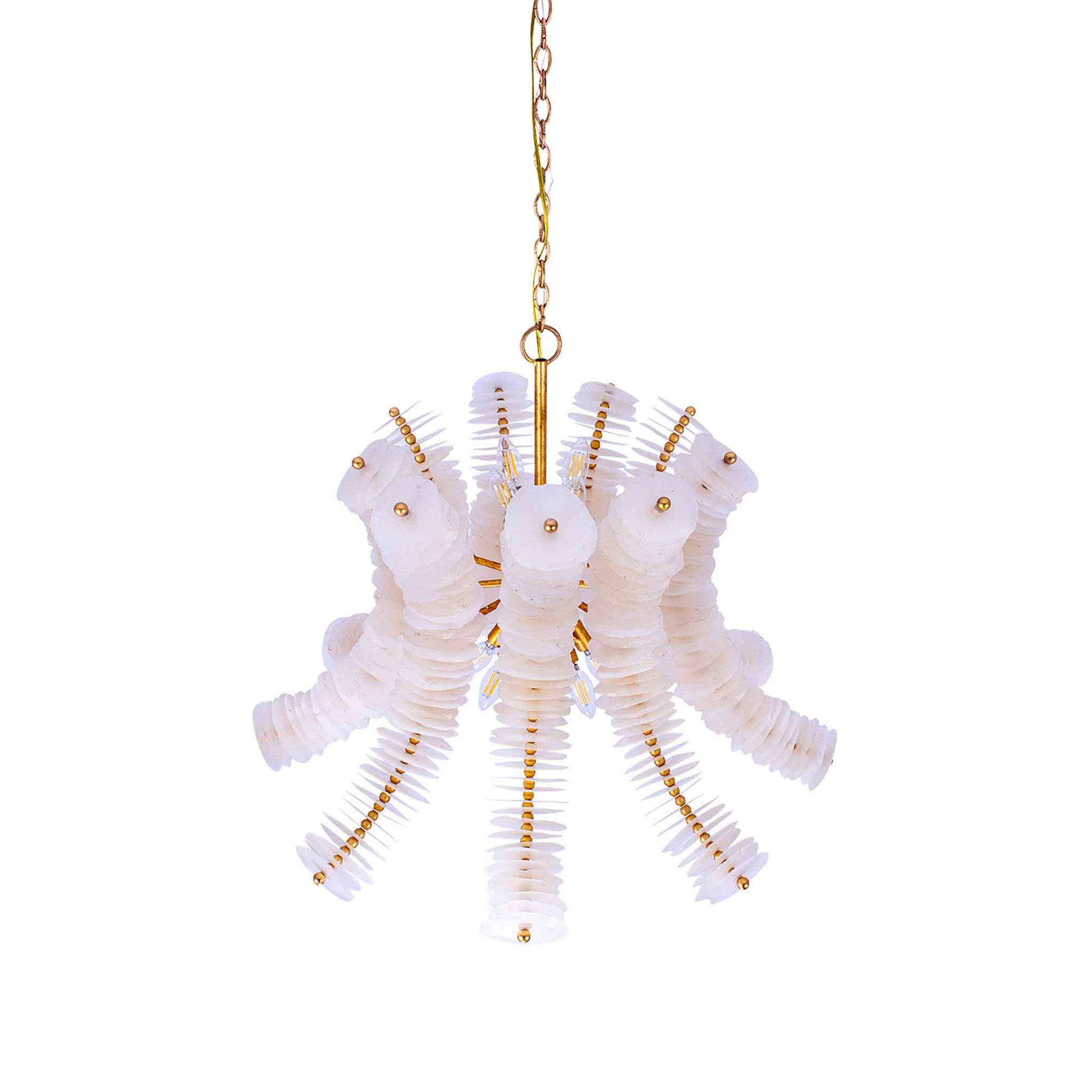 12 light 32 inch oxidized gold leaf pendant