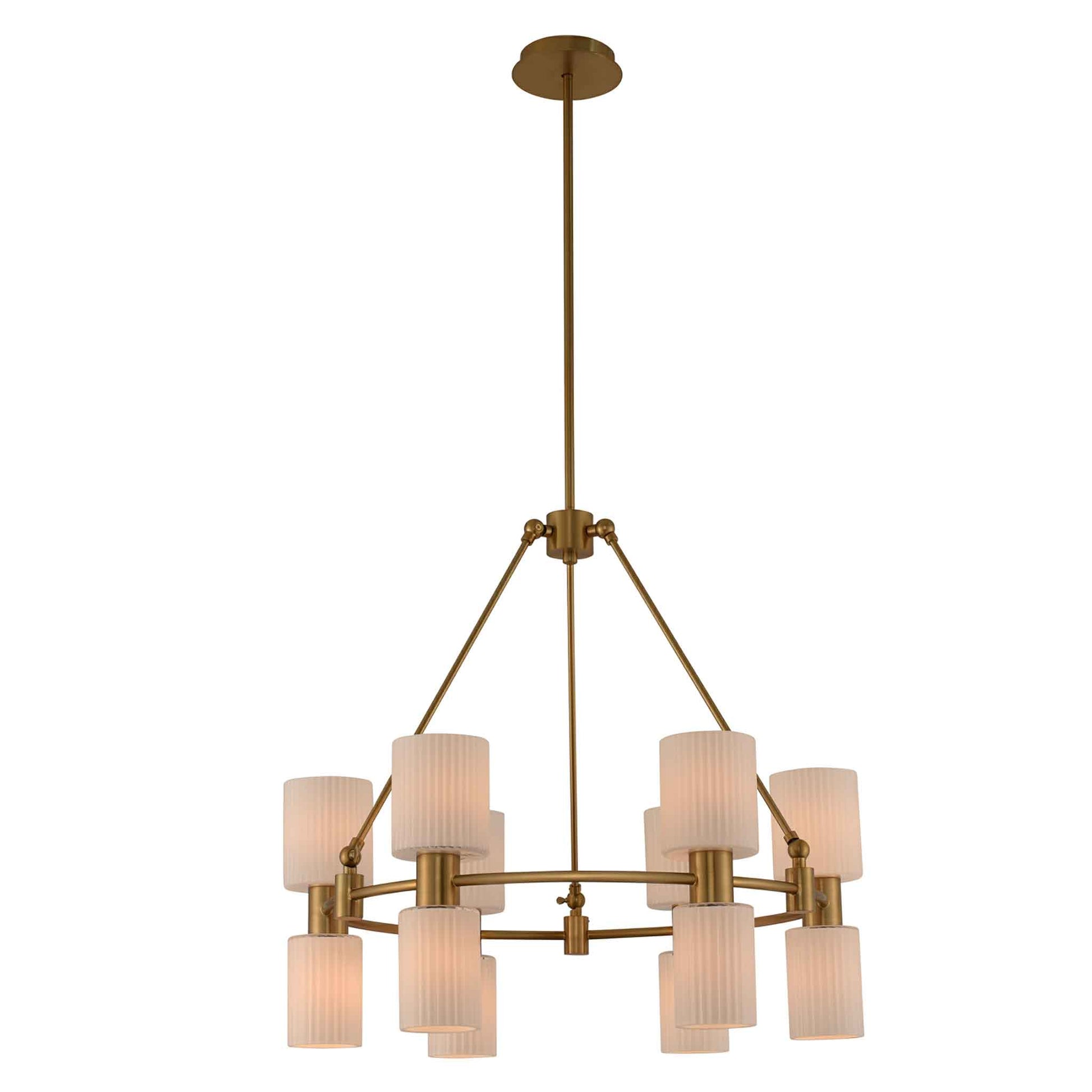 12 light 28 inch winter brass chandelier