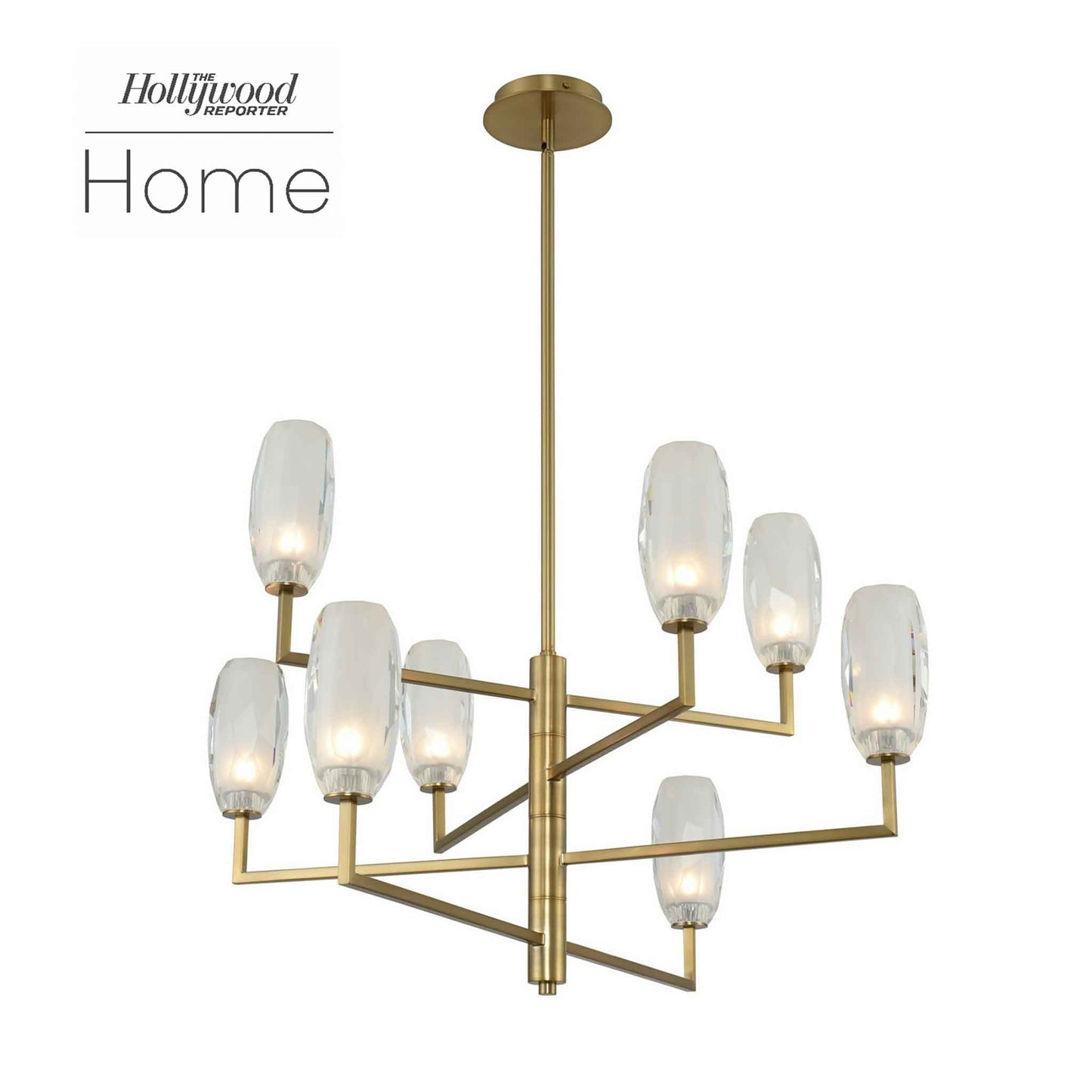 8 light 36 inch winter brass chandelier