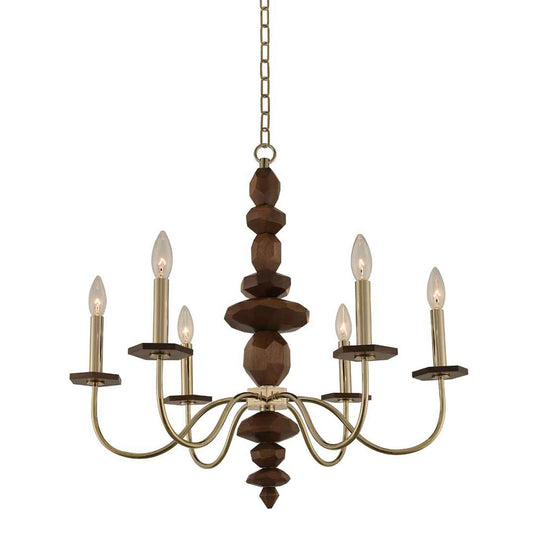 6 light 26 inch champagne gold chandelier