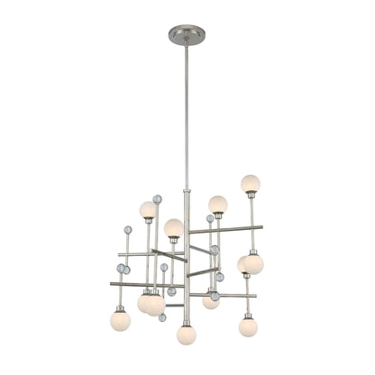 12 light 24 inch polished nickel chandelier