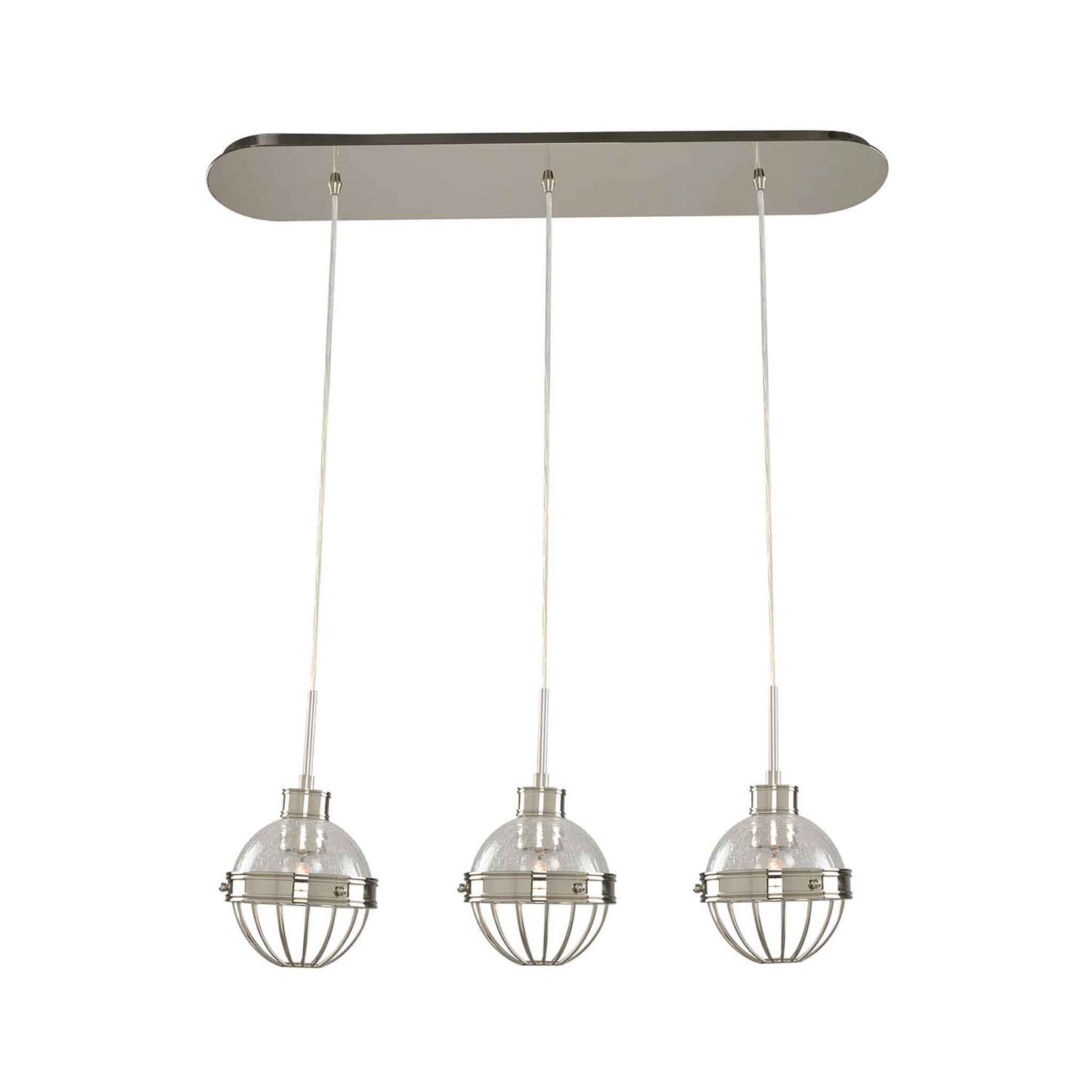 3 light 32 inch polished nickel island light