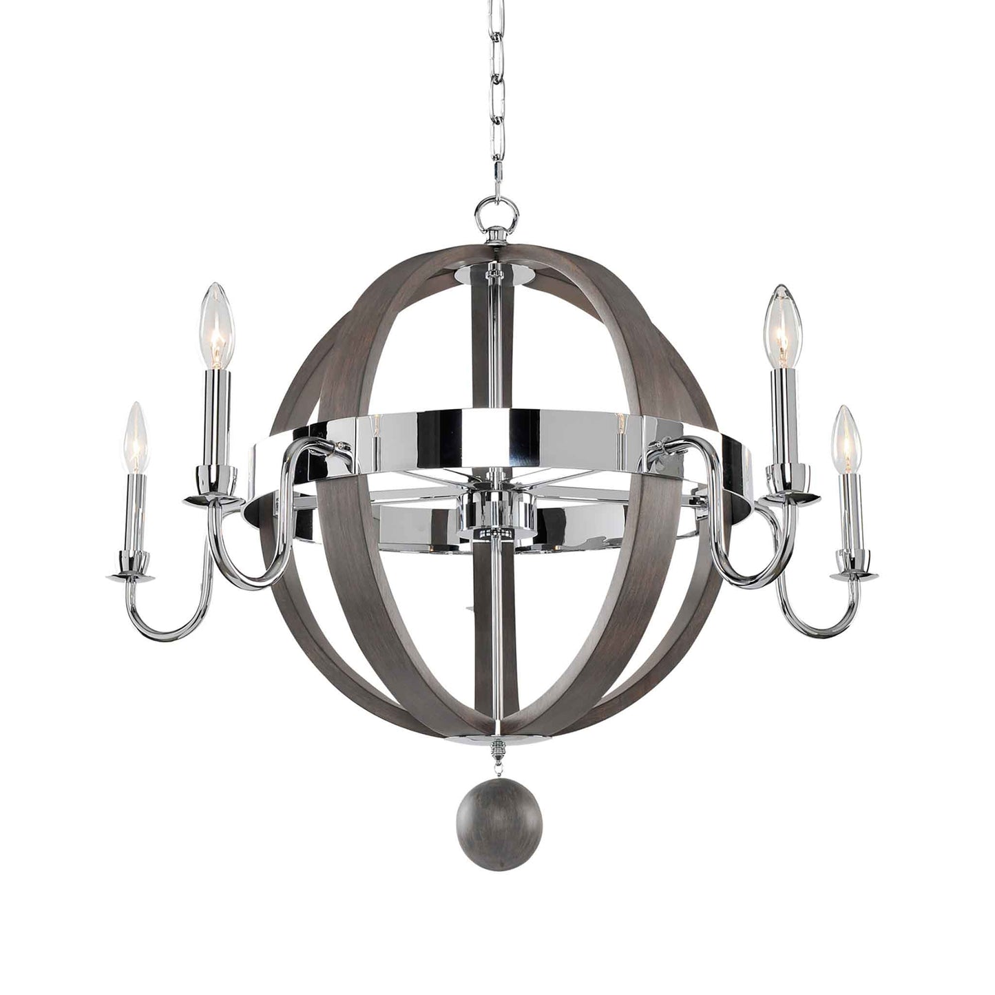 5 light 32 inch chrome chandelier