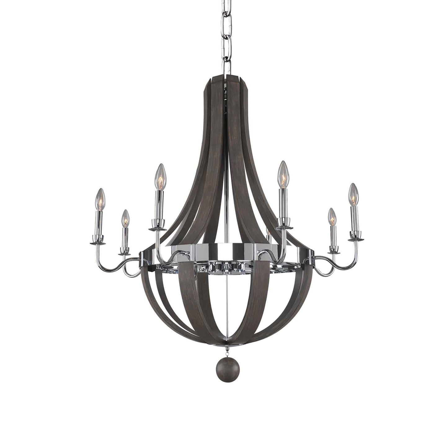 8 light 36 inch chrome chandelier