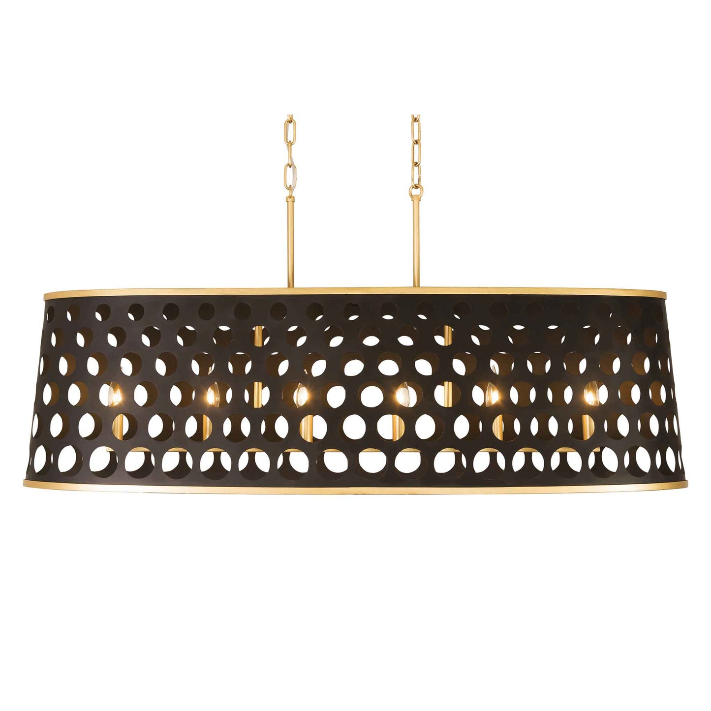 6 light 44 inch black and gold pendant