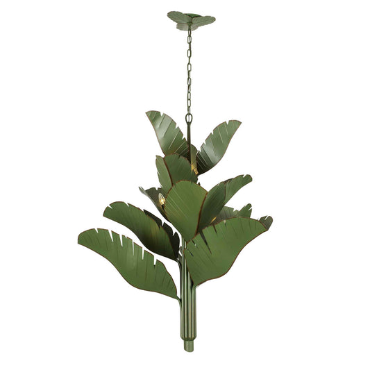 12 light 44 inch banana leaf chandelier