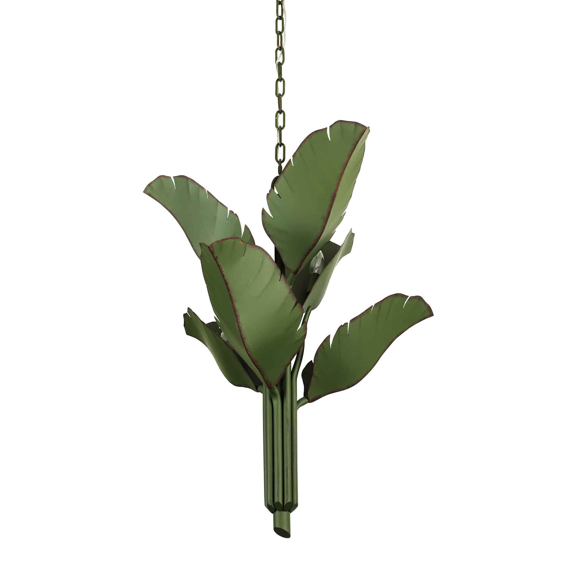 6 light 25 inch banana leaf chandelier