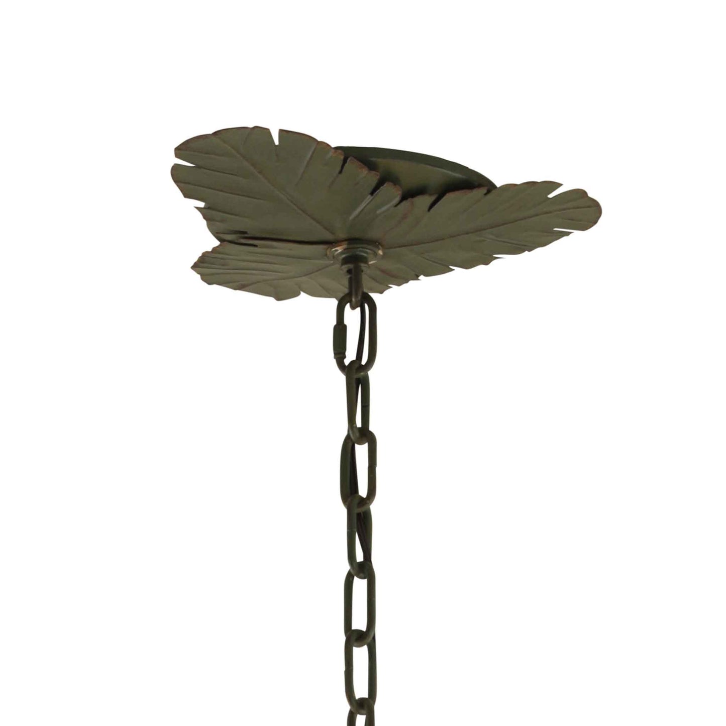 6 light 25 inch banana leaf chandelier