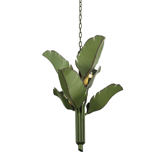 6 light 25 inch banana leaf chandelier