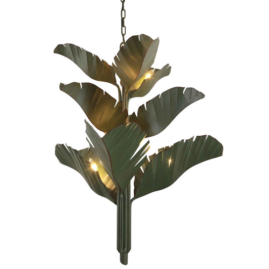 9 light 35 inch banana leaf chandelier