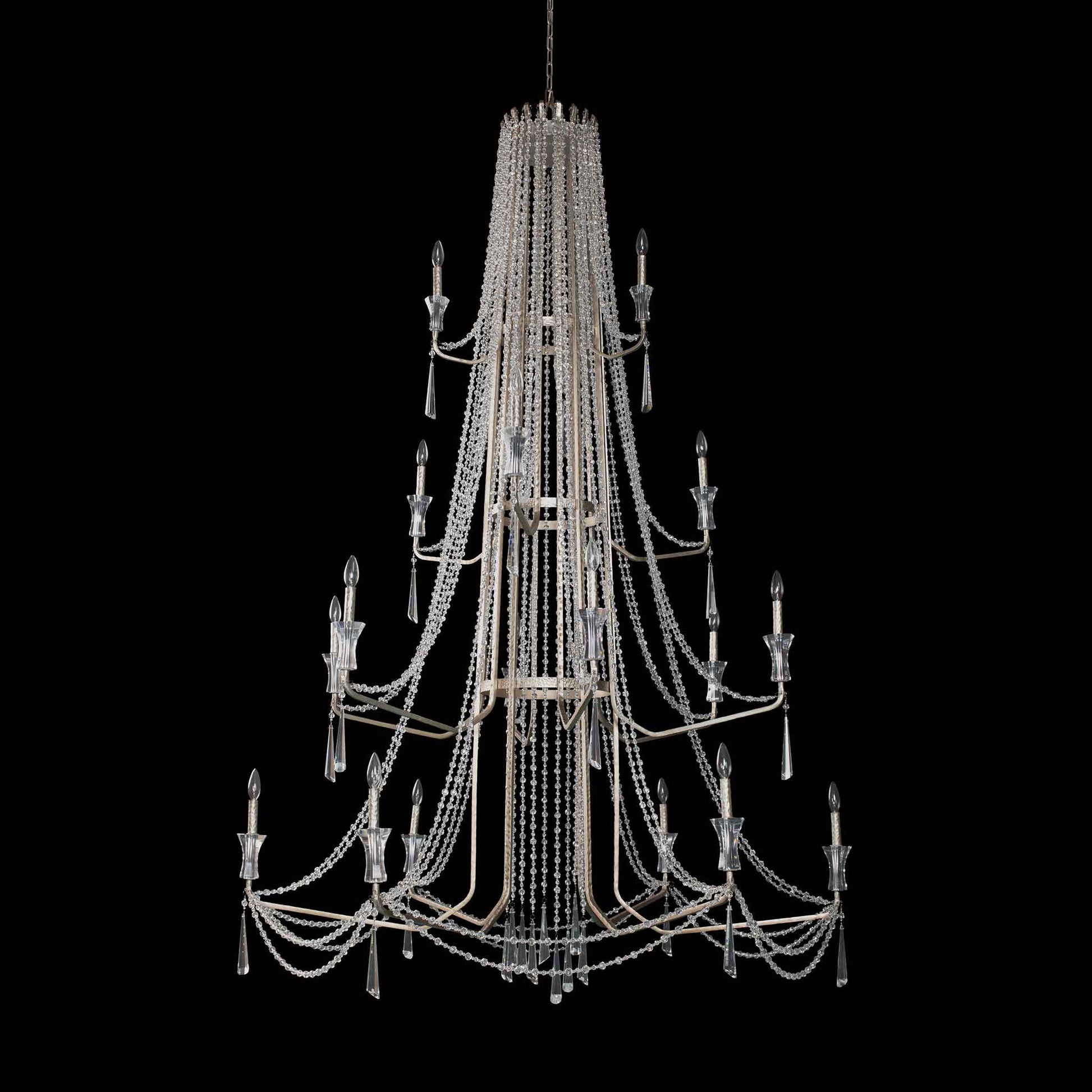 18 light 57 inch transcend silver chandelier