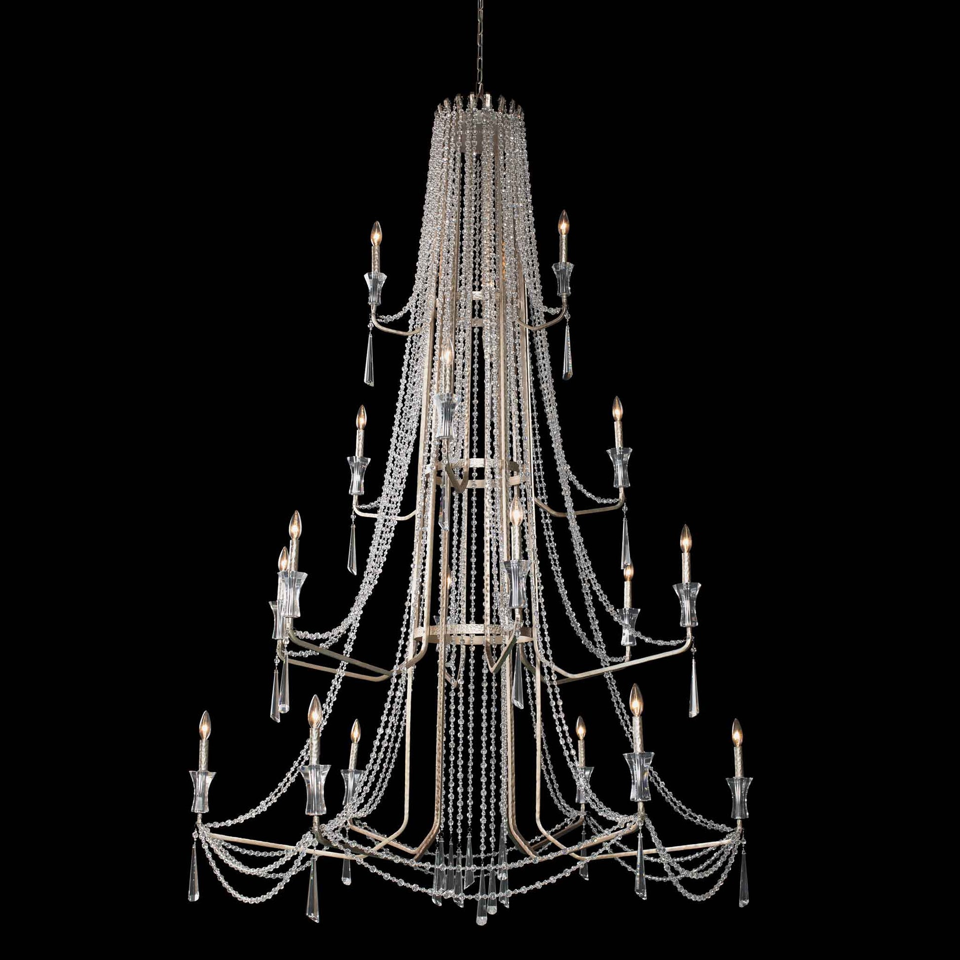 18 light 57 inch transcend silver chandelier