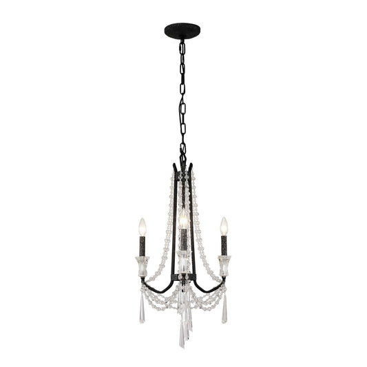 3 light 17 inch onyx chandelier