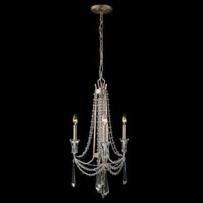 3 light 17 inch transcend silver chandelier