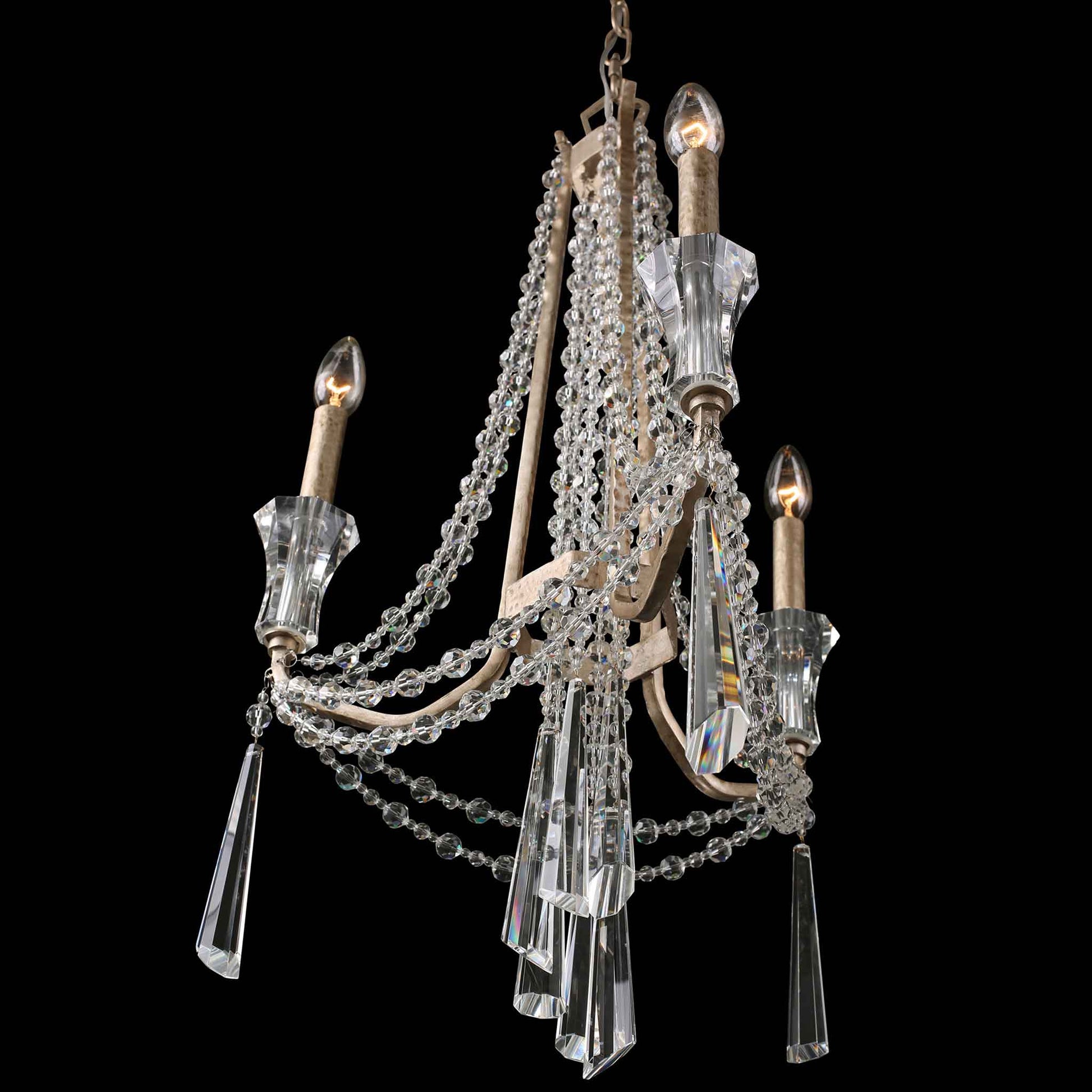 3 light 17 inch transcend silver chandelier