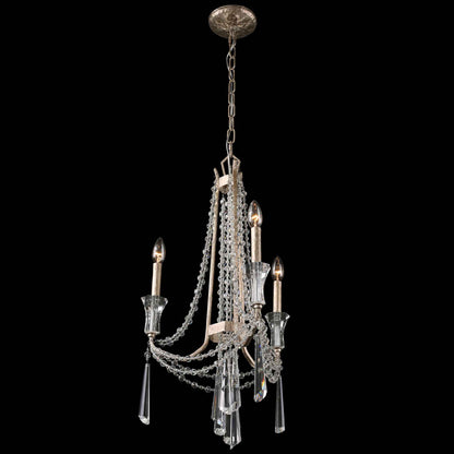 3 light 17 inch transcend silver chandelier