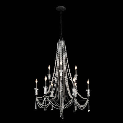 9 light 34 inch 2 tier onyx chandelier