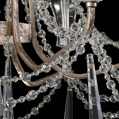 9 light 34 inch 2 tier transcend silver chandelier