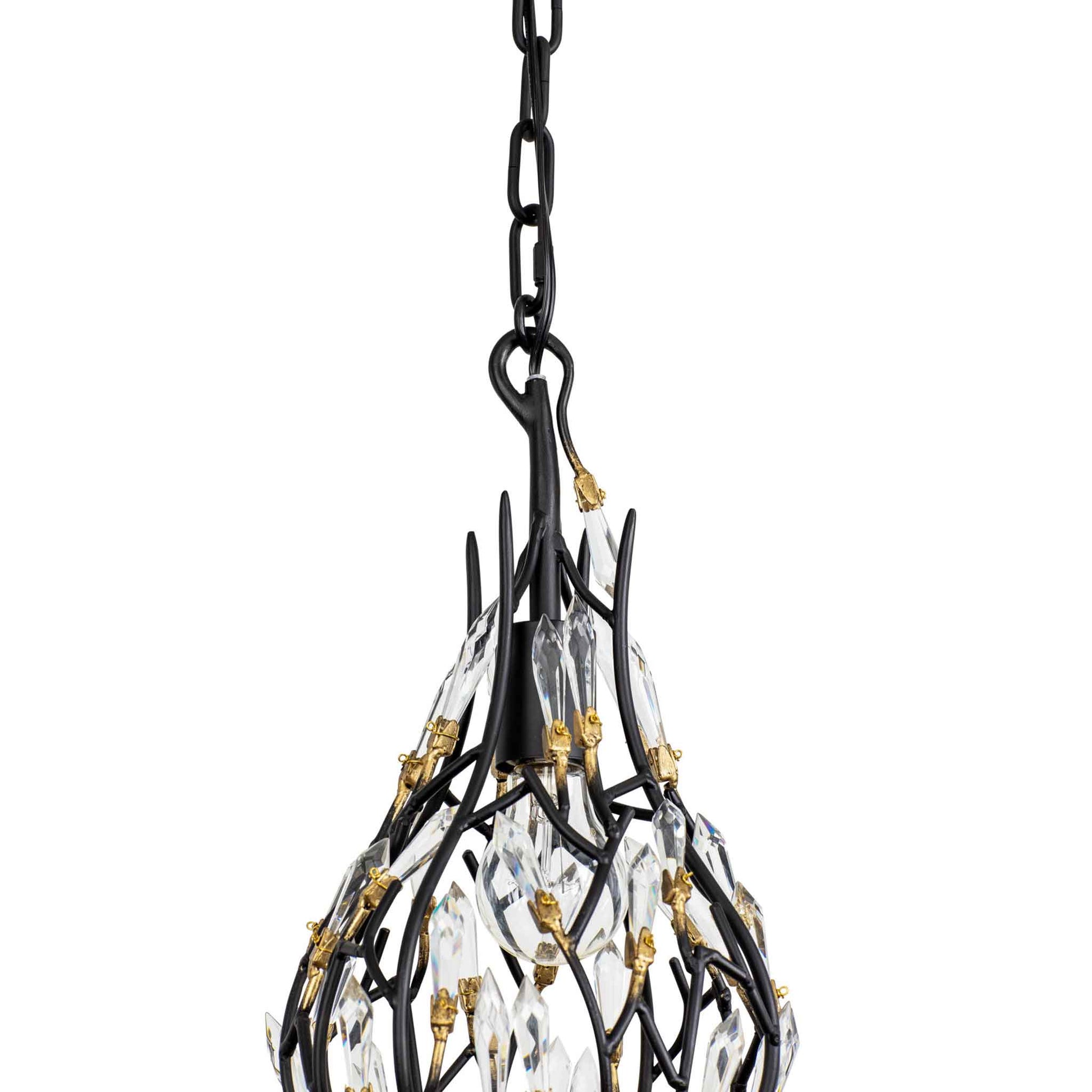 1 light 8 inch black and gold pendant