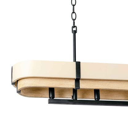 5 light 46 inch black honey and oak pendant