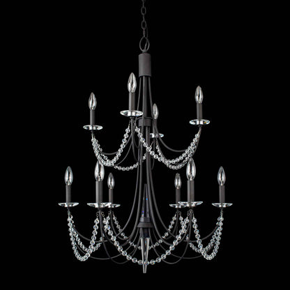 10 light 26 inch 2 tier carbon black chandelier