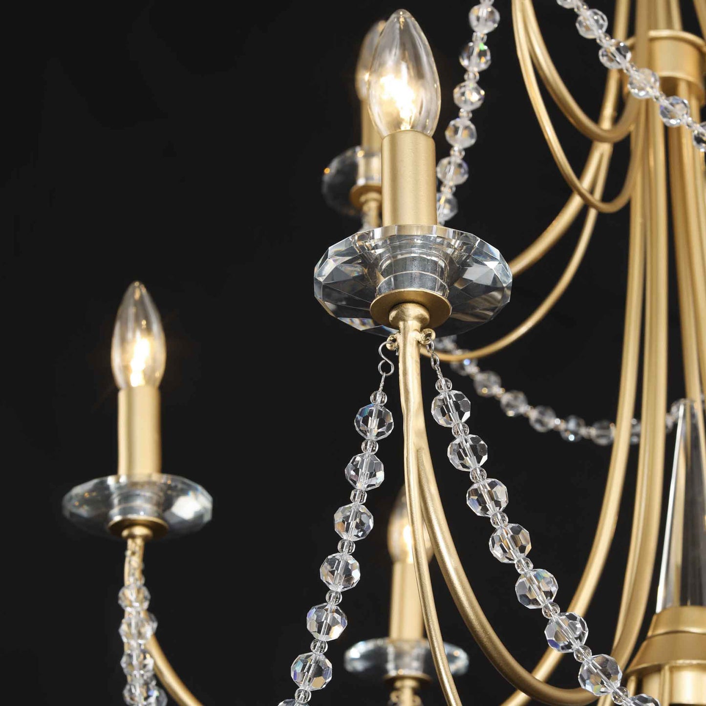 10 light 26 inch 2 tier french gold chandelier