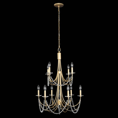 10 light 26 inch 2 tier french gold chandelier