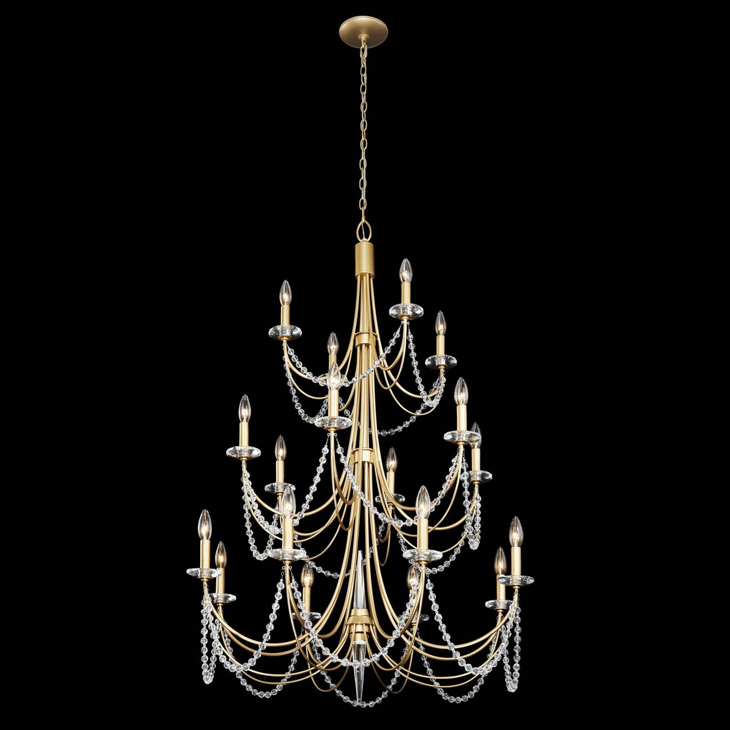 18 light 32 inch 3 tier french gold chandelier