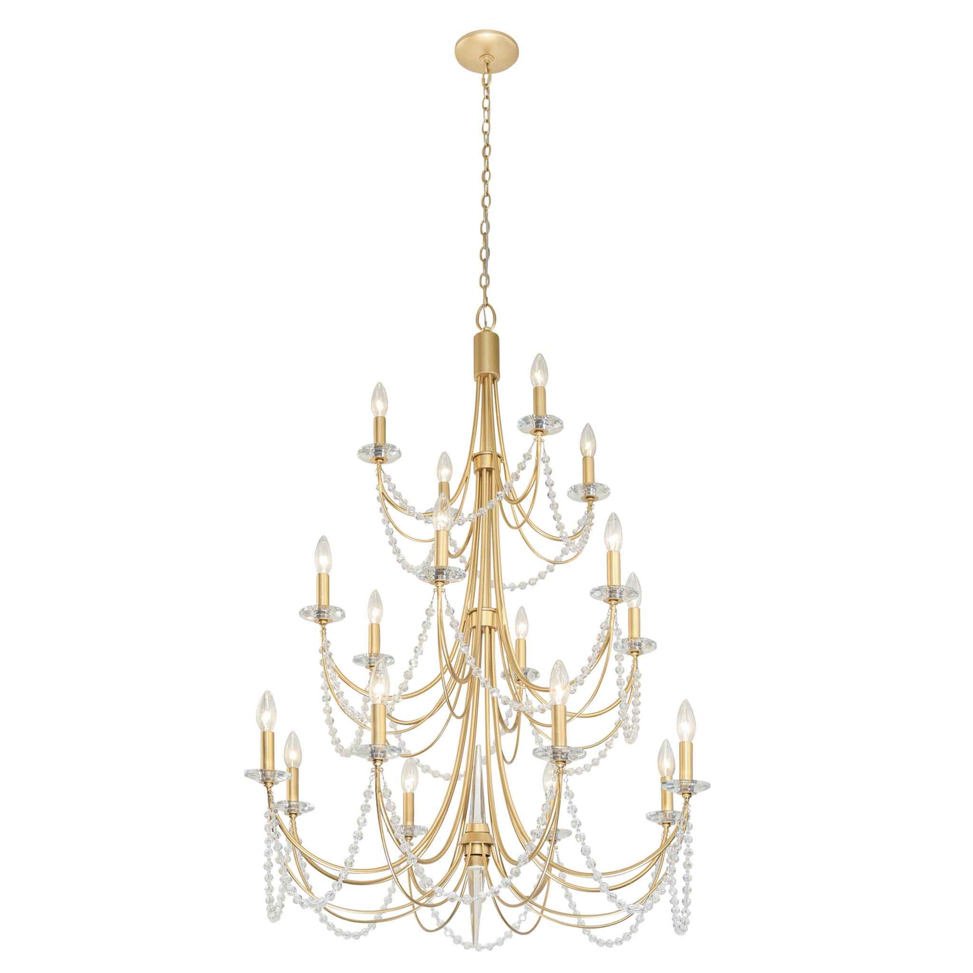 18 light 32 inch 3 tier french gold chandelier