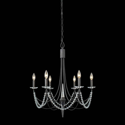 6 light 26 inch carbon black chandelier