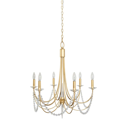 6 light 26 inch french gold chandelier