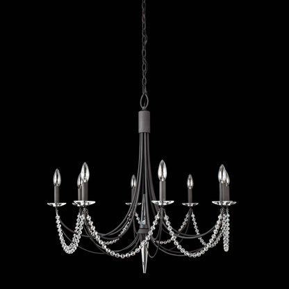 8 light 32 inch carbon black chandelier