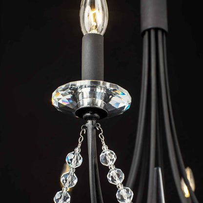 8 light 32 inch carbon black chandelier