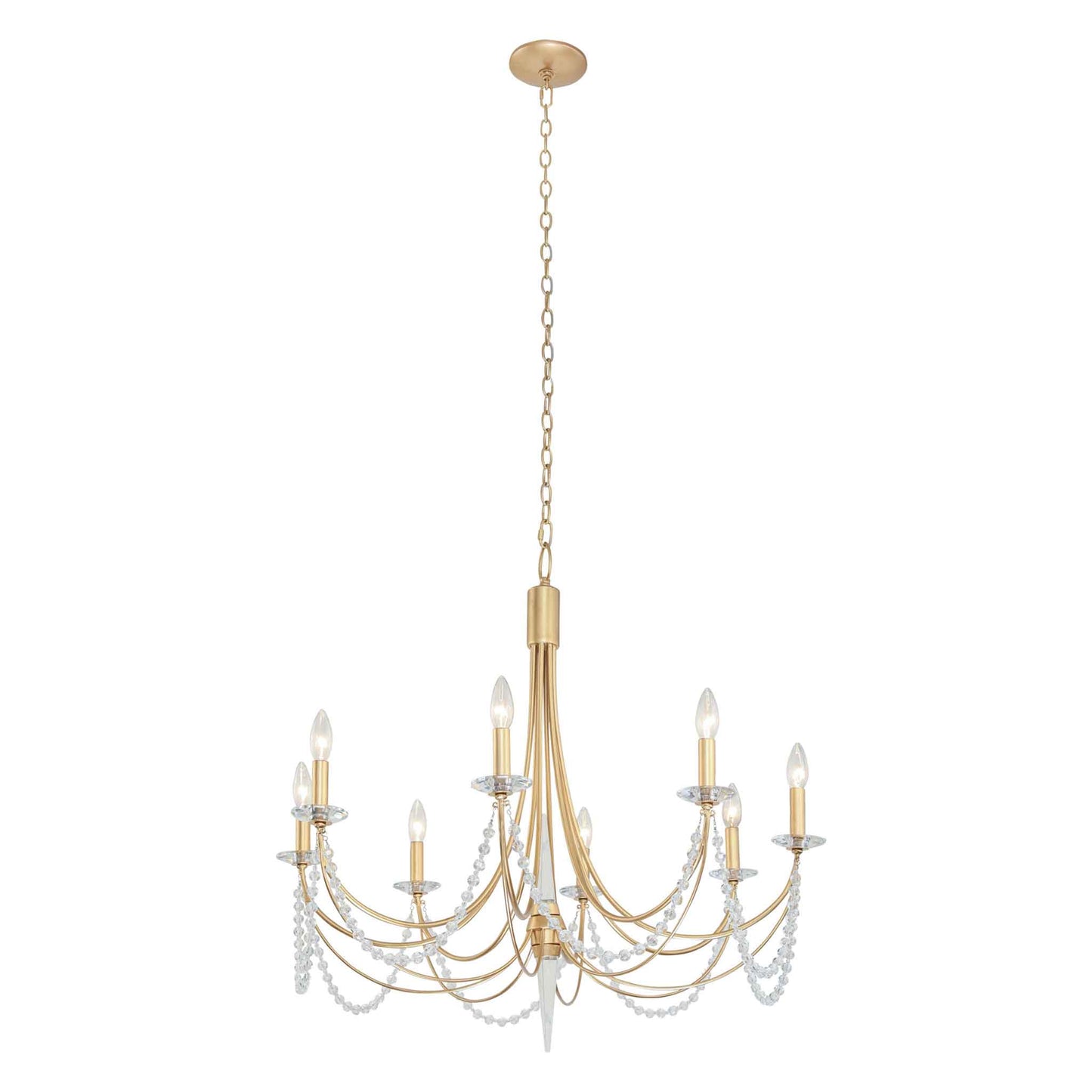 8 light 32 inch french gold chandelier