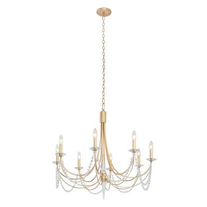 8 light 32 inch french gold chandelier