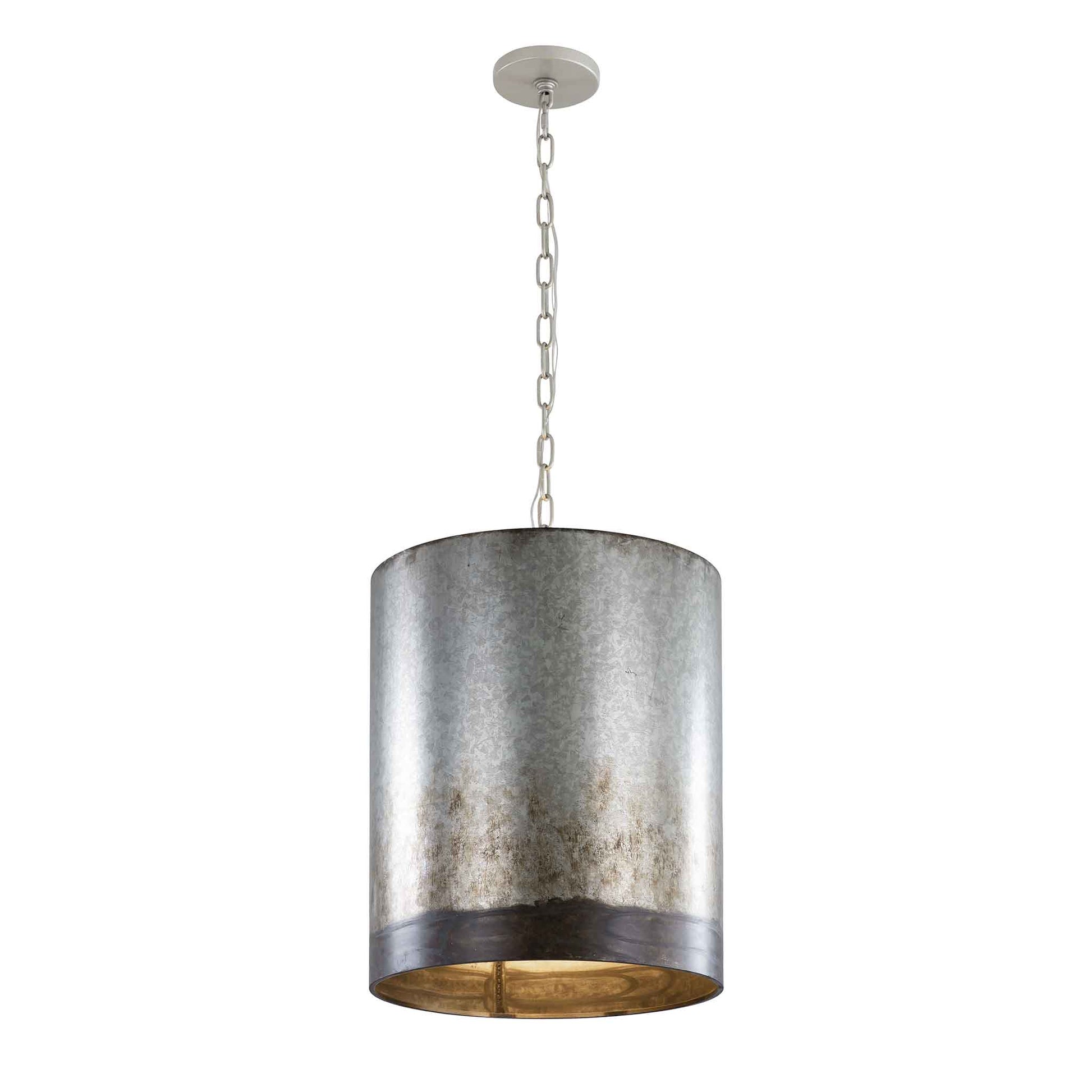 3 light 16 inch ombre galvanized pendant