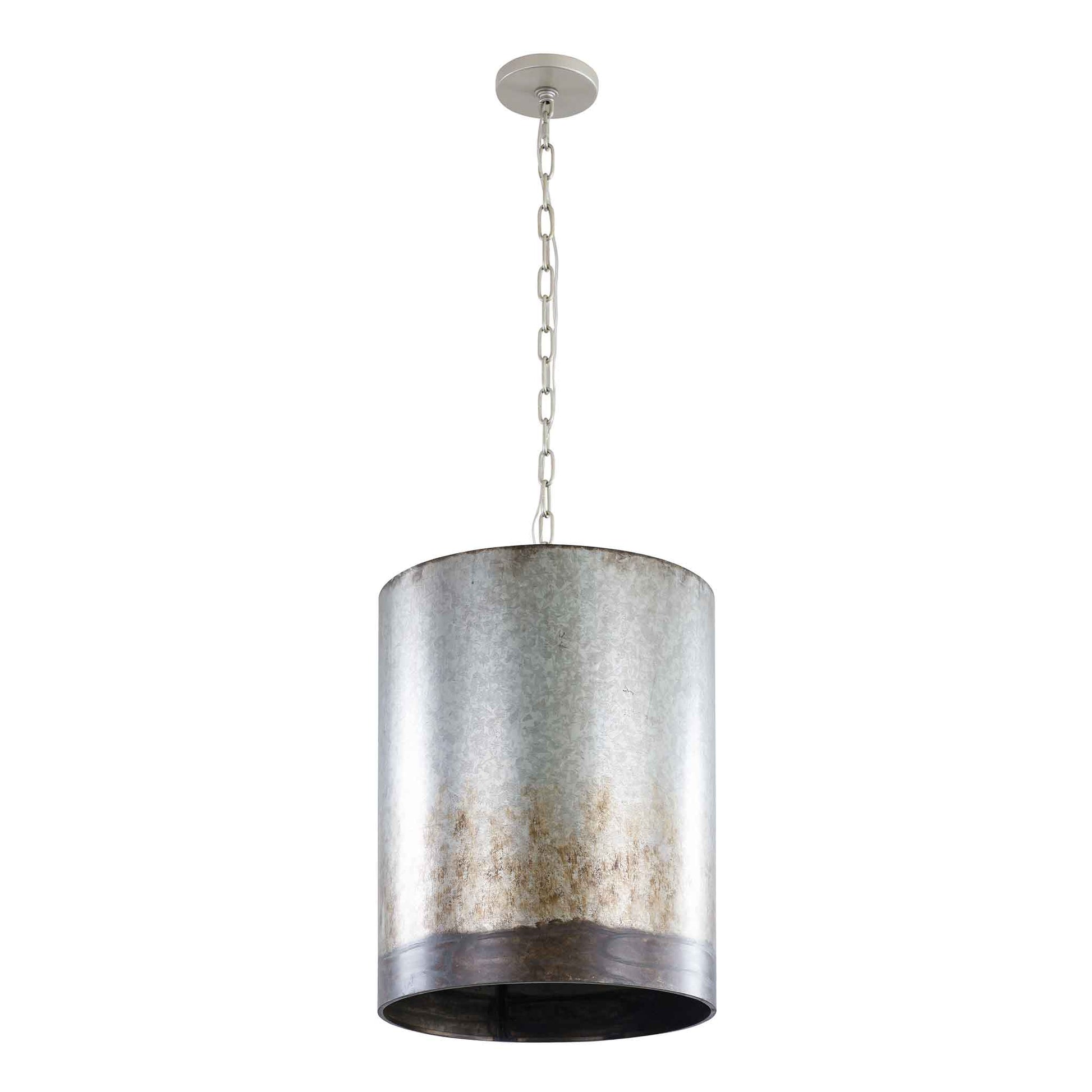 3 light 16 inch ombre galvanized pendant