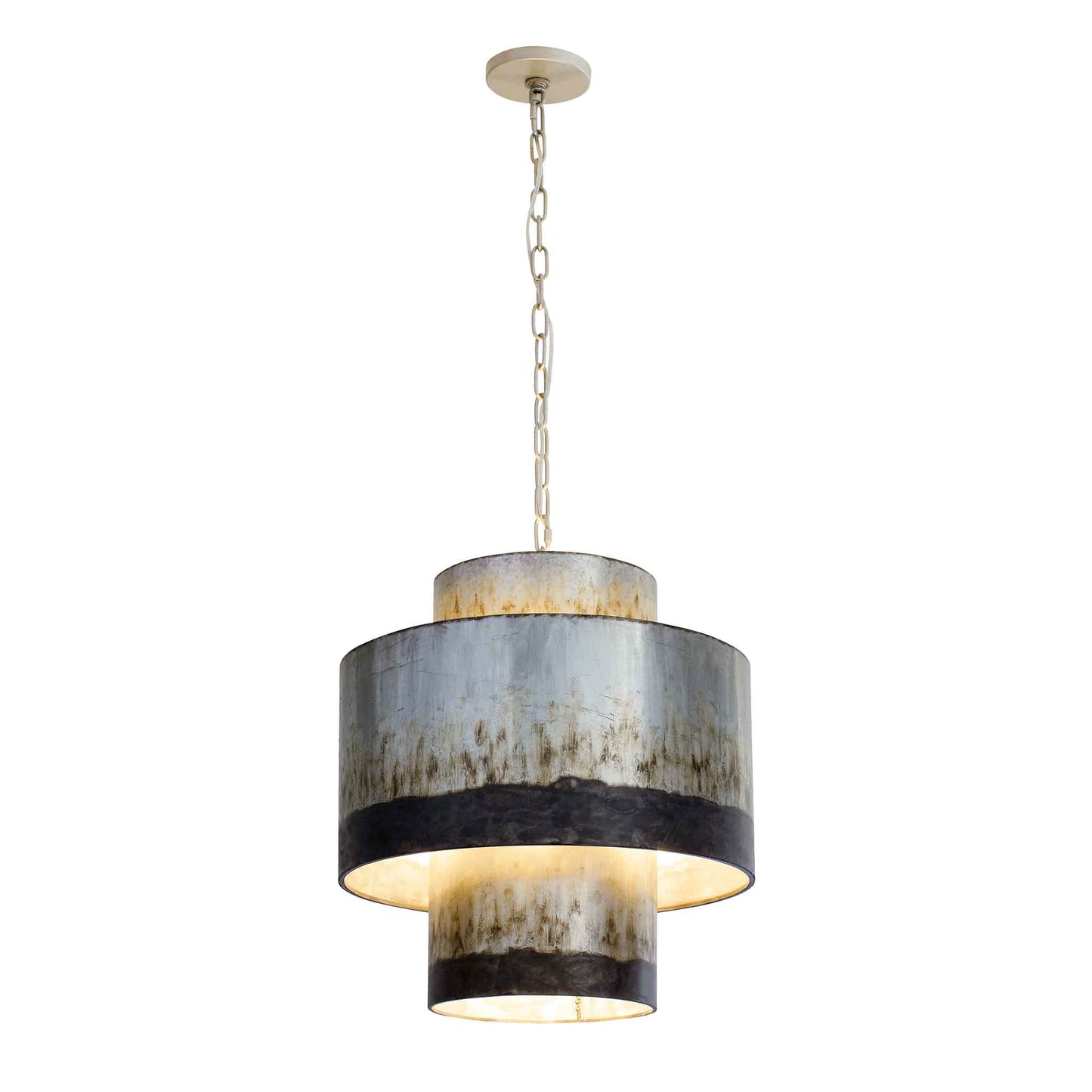 4 light 18 inch ombre galvanized pendant