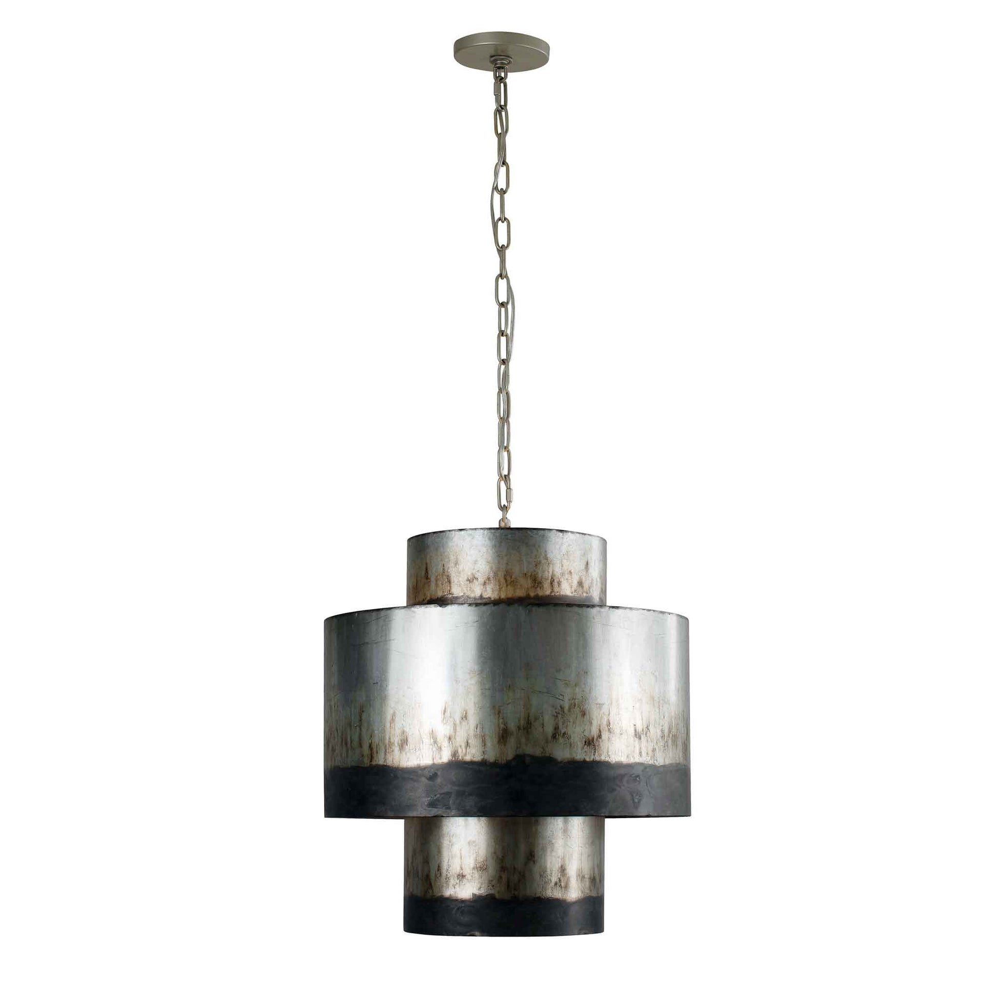 4 light 18 inch ombre galvanized pendant