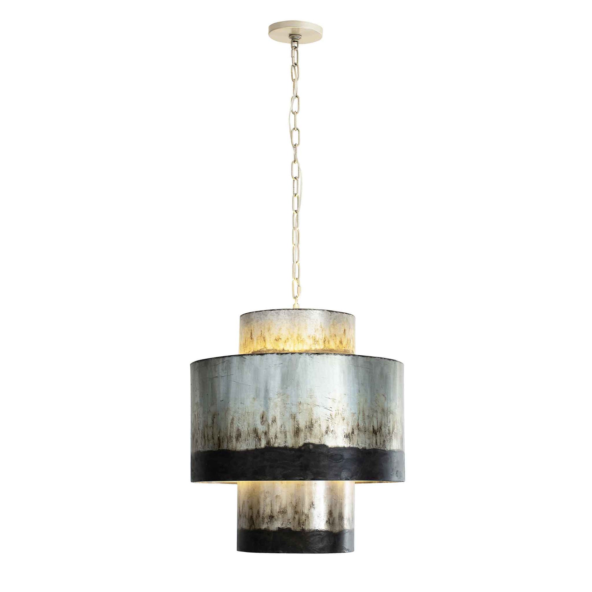 4 light 18 inch ombre galvanized pendant