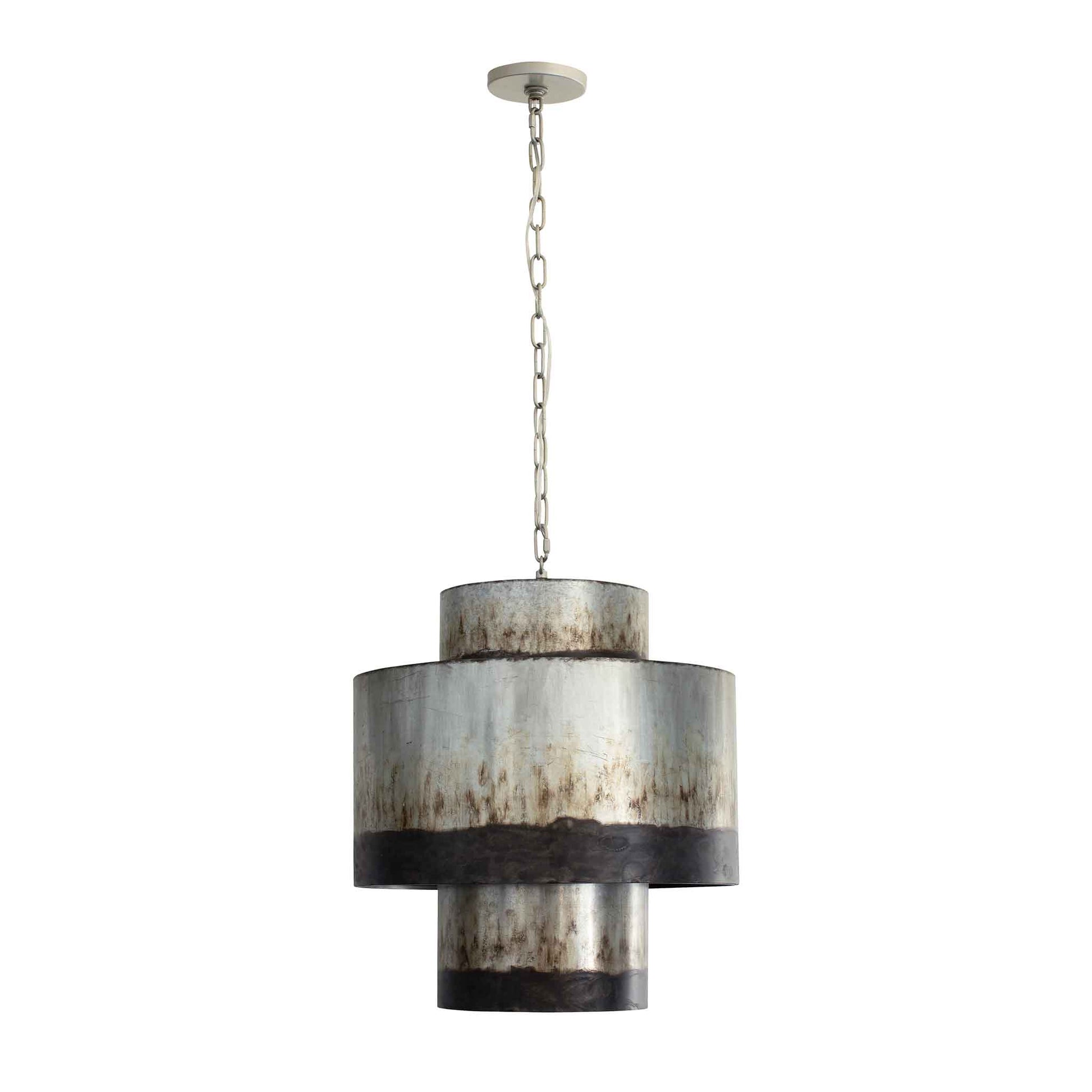 4 light 18 inch ombre galvanized pendant