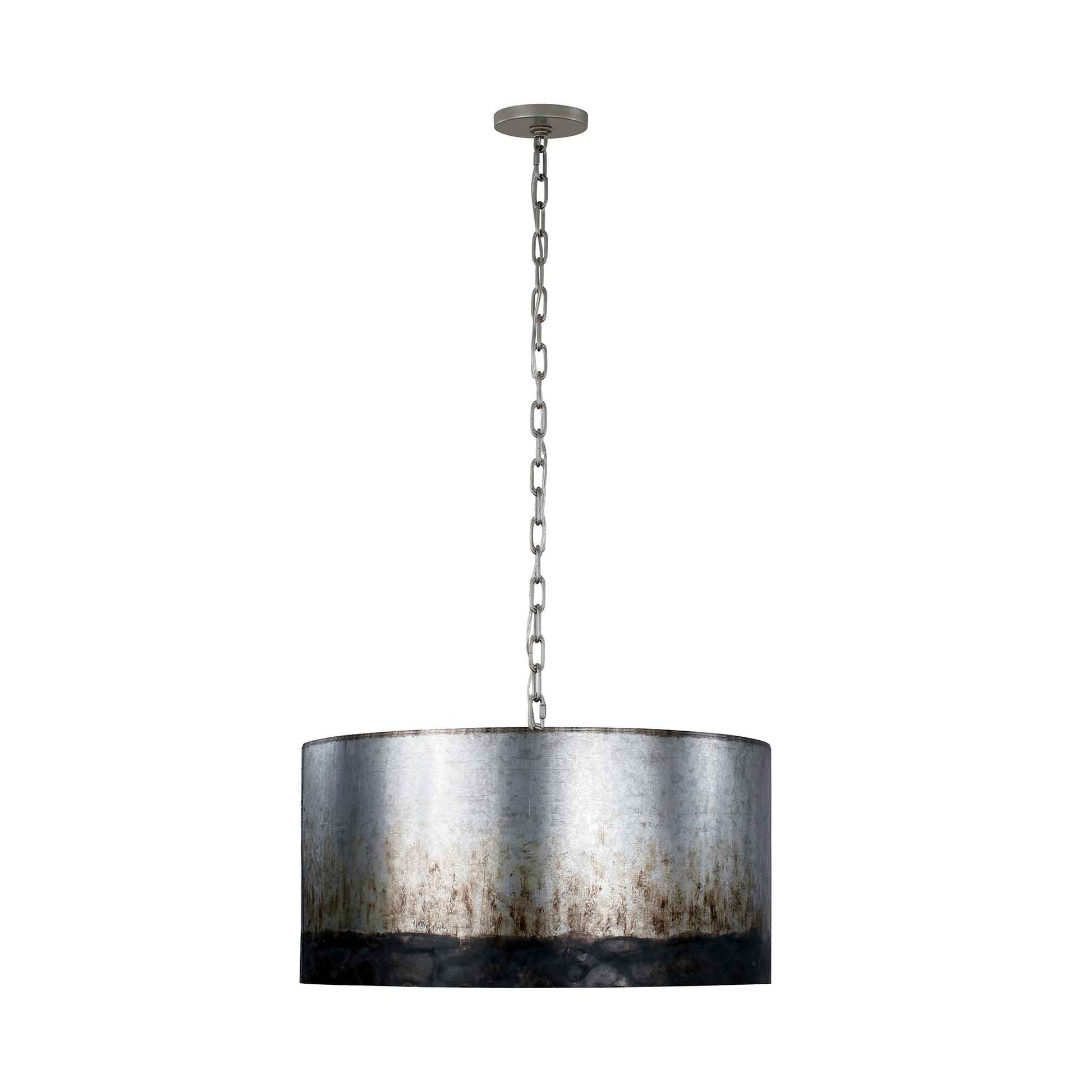 4 light 24 inch ombre galvanized pendant