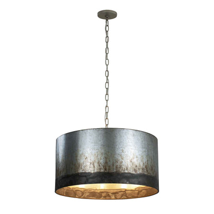 4 light 24 inch ombre galvanized pendant