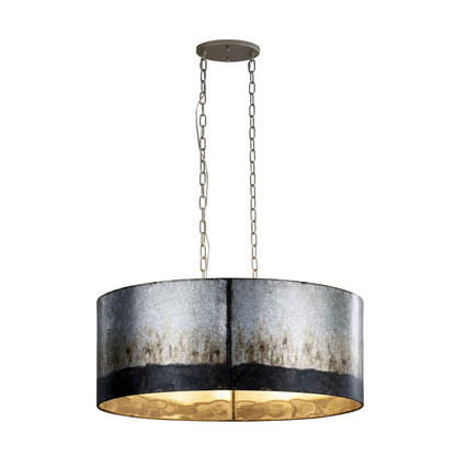 6 light 30 inch ombre galvanized pendant